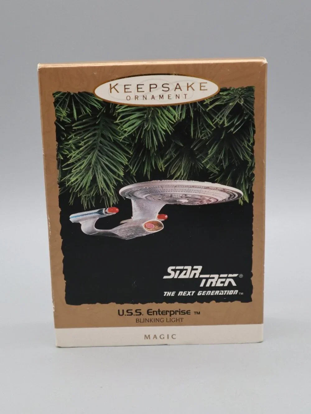 1993 Hallmark Magic Keepsake Ornament Star Trek TNG U.S.S. Enterprise Christmas